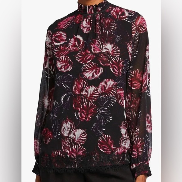 KARL LAGERFELD | Long sleeve mock neck blouse | M - Picture 2 of 9